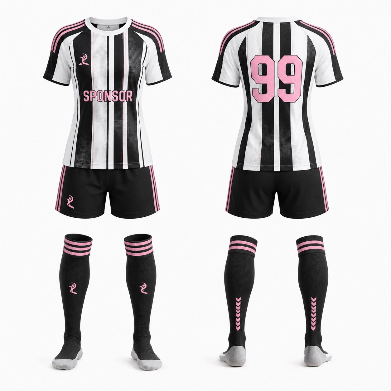 Soccer Uniform 17 Post 1.jpg Custom Girls Football Kit | Personalised Girls Soccer Jersey, Shorts & Socks for Youth Teams - Image 1