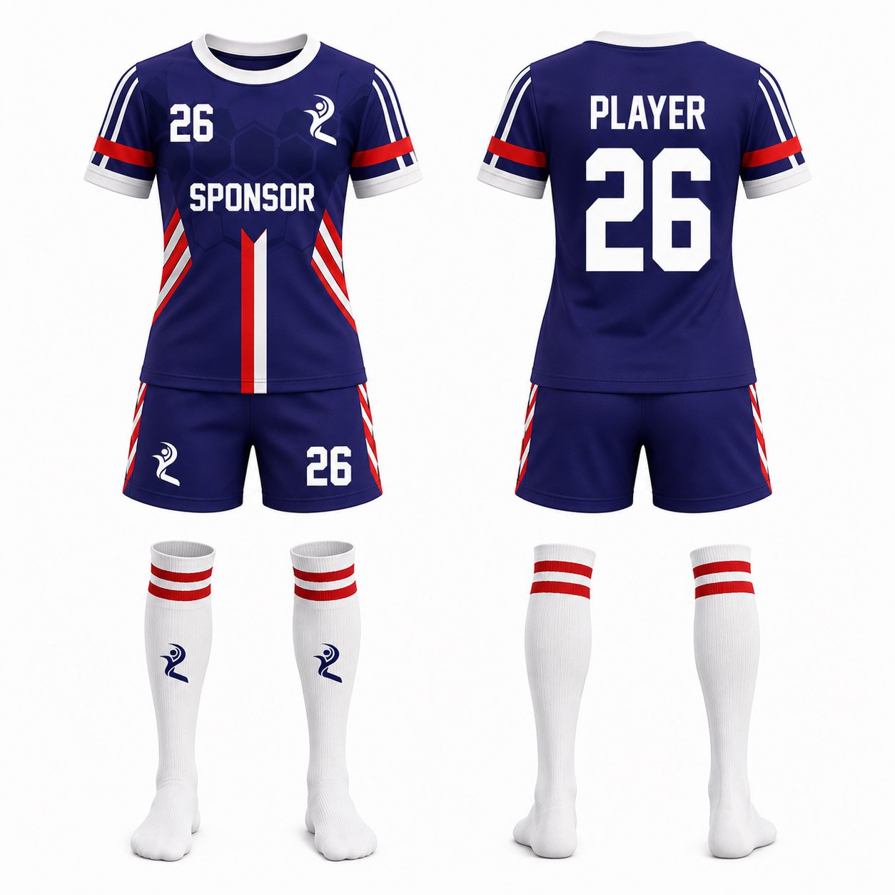Soccer Uniform 18 Post 1.jpg Personalised Girls Soccer Uniform | Custom Youth Football Jersey, Shorts & Socks with Team Design - Image 1