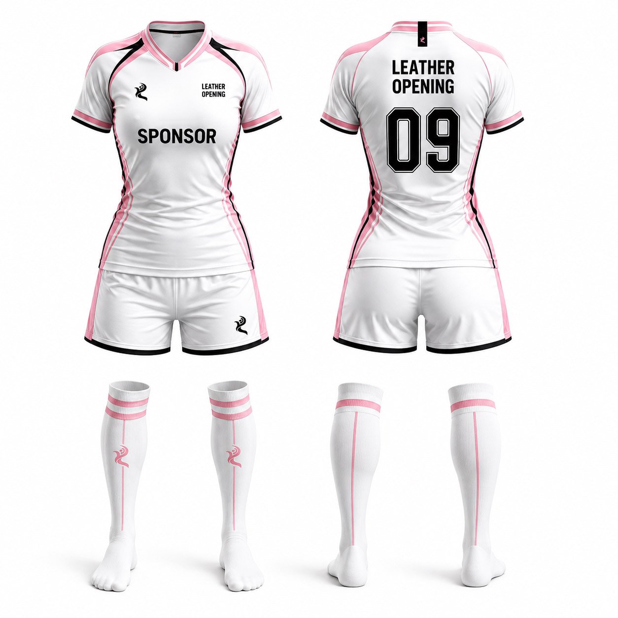 Soccer Uniform 9 Post 1.jpg Custom Women's Soccer Kit with Socks | Personalised Ladies Football Jersey, Shorts & Socks - Image 1